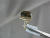 ESTATE WIDE 7.47CT AAA SMOKEY TOPAZ & DIAMOND 14KT WHITE & YELLOW GOLD RING