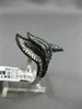 ESTATE LARGE 2.38CT ROUND DIAMOND 14KT WHITE & BLACK GOLD 3D MULTI LEAF FUN RING