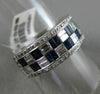 ESTATE WIDE 1.85CT DIAMOND & SAPPHIRE 18K WHITE GOLD 3D WEDDING ANNIVERSARY RING