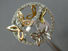 ESTATE .93CT DIAMOND 14KT WHITE YELLOW & ROSE GOLD 3D CIRCLE BUTTERFLY FUN RING