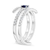 WIDE .61CT DIAMOND & AAA SAPPHIRE 14KT WHITE GOLD 3D CRISS CROSS ENGAGEMENT RING