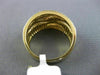 WIDE .82CT WHITE & CHOCOLATE FANCY DIAMOND 14KT YELLOW GOLD MULTI ROW WAVE RING