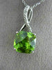 ESTATE 3.62CT DIAMOND & PERIDOT 14KT WHITE GOLD SQUARE INFINITY FLOATING PENDANT