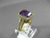 ESTATE 4.95CTW DIAMOND & AAA AMETHYST 14KT YELLOW GOLD 3D HALO ENGAGEMENT RING