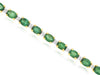 5.80CT DIAMOND & AAA EMERALD 14KT 2 TONE GOLD 3D OVAL & ROUND ETERNITY BRACELET