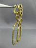 ESTATE LARGE 3.21CT DIAMOND 18KT YELLOW GOLD 3D OVAL CHANDELIER HANGING EARRINGS