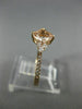 ESTATE .85CT DIAMOND & AAA CUSHION CUT MORGANITE 14K WHITE GOLD 3D FUN LOVE RING