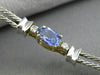 ESTATE 1.15CT DIAMOND & AAA TANZANITE 14KT TWO TONE GOLD 3 STONE ROPE BRACELET