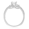 ESTATE .35CT DIAMOND 14K WHITE GOLD 3D THREE STONE INFINITY LOVE ENGAGEMENT RING
