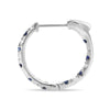 .64CT DIAMOND & AAA SAPPHIRE 14KT WHITE GOLD 3D INSIDE OUT HOOP HANGING EARRINGS