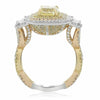 GIA 4.02CT WHITE PINK & FANCY YELLOW DIAMOND 18KT TRI COLOR GOLD ENGAGEMENT RING