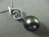 ESTATE .15CT DIAMOND 18KT GOLD AAA TAHITIAN PEARL OPEN FILIGREE FLOATING PENDANT