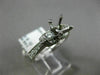 .6CT DIAMOND 14K WHITE GOLD 3 STONE FILIGREE MILGRAIN SEMI MOUNT ENGAGEMENT RING