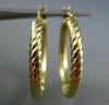 ESTATE 14KT YELLOW GOLD 3D DOUBLE SIDED ROPE CLASSIC HOOP EARRINGS #25144