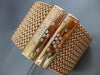 ESTATE EXTRA LARGE 1.50CT DIAMOND 14K ROSE GOLD MULTI ROW ETOILE BANGLE BRACELET