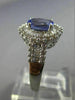 ESTATE 2.25CT DIAMOND & TANZANITE 14KT WHITE GOLD 3D DOUBLE HALO ENGAGEMENT RING