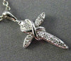 ESTATE SMALL .12CT DIAMOND 14KT WHITE GOLD 3D CROSS INFINITY FLOATING PENDANT