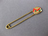 ESTATE GREEN AND RED ENAMEL 14KT YELLOW GOLD 3D FUN SAFETY BABY HOUSE PIN #27402