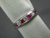 ESTATE .35CT DIAMOND & AAA RUBY 14KT WHITE GOLD WEDDING ANNIVERSARY RING #18896