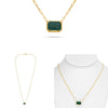 3.63CT AAA EMERALD 14KT YELLOW GOLD 3D EMERALD CUT BEZEL SOLITAIRE LOVE NECKLACE