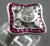LARGE 1.17CT DIAMOND & AAA RUBY 18KT WHITE GOLD ENGAGEMENT RING 28179