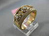ESTATE WIDE .75CT DIAMOND 18KT ROSE GOLD 3D 3 FLOWER MILGRAIN ANNIVERSARY RING