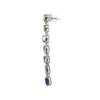 29.0CT DIAMOND & AAA MULTI COLOR SAPPHIRE 18K WHITE GOLD 3D FUN HANGING EARRINGS