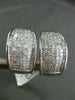 ESTATE EXTRA LARGE 5.81CT DIAMOND PRINCESS 14KT WHITE GOLD 3D ELONGATED EARRINGS