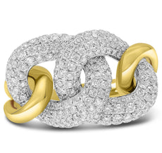ESTATE WIDE 1.58CT DIAMOND 14KT 2 TONE 3D ROUND CLASSIC LOVE KNOT FUN RING