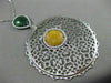 ESTATE EXTRA LARGE 1.02CT DIAMOND & AVENTURINE 14KT WHITE GOLD FILIGREE NECKLACE