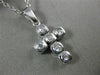 ESTATE .20CT ROUND DIAMOND 14KT WHITE GOLD CLASSIC 6 STONE CROSS PENDANT #9005