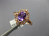 WIDE .74CT DIAMOND & AAA AMETHYST 14KT ROSE GOLD OVAL FILIGREE FLOWER FUN RING