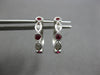 .23CT DIAMOND & AAA RUBY 14K WHITE GOLD 3D INFINITY HUGGIE HOOP HANGING EARRINGS
