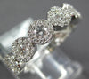 ESTATE .97CT DIAMOND 18K WHITE GOLD HALO SEMI ETERNITY INFINITY ANNIVERSARY RING