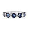 1.70CT DIAMOND & AAA SAPPHIRE 14KT WHITE GOLD 3D OVAL & ROUND ANNIVERSARY RING