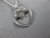 ESTATE .10CT DIAMOND 14KT WHITE GOLD 3D CLASSIC OPEN HEART LOVE FLOATING PENDANT