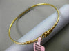 ESTATE .15CT DIAMOND 14KT TWO TONE GOLD ELONGATED PAVE FLEXIBLE BANGLE BRACELET