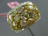 ESTATE 5.08CT FANCY YELLOW & WHITE DIAMOND 18K GOLD MULTI SHAPE ANNIVERSARY RING
