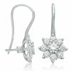 ESTATE 1.52CT DIAMOND 14KT WHITE GOLD CLASSIC FLOWER LEVERBACK HANGING EARRINGS