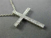 ESTATE .25CT DIAMOND 14KT WHITE GOLD 3D CLASSIC FILIGREE MILGRAIN CROSS PENDANT