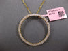 LARGE .84CT DIAMOND 14K YELLOW GOLD CLASSIC CIRCLE OF LIFE LOVE FLOATING PENDANT