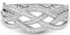 ESTATE LARGE 8.87CT DIAMOND 14KT WHITE GOLD CRISS CROSS INFINITY BANGLE BRACELET