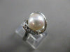 ESTATE DIAMOND 8.5MM SOUTH SEA PEARL 18K WHITE GOLD HEART COCKTAIL RING 12M 6545