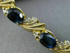 ESTATE 9.40CT DIAMOND & AAA OVAL SAPPHIRE 14KT YELLOW GOLD LEAF TENNIS BRACELET