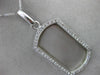 ESTATE EXTRA LARGE 1.22CT DIAMOND 14KT WHITE GOLD ENGRAVABLE TAG PENDANT #17496
