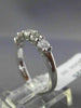 ESTATE .82CT DIAMOND 14KT WHITE GOLD 3D CLASSIC 5 STONE WEDDING ANNIVERSARY RING