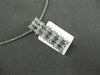 ESTATE .42CT ROUND & BAGUETTE DIAMOND 18KT WHITE GOLD 3 ROW RECTANGULAR PENDANT