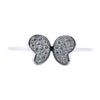 ESTATE .15CT DIAMOND 18KT WHITE GOLD 3D CLASSIC PAVE BUTTERFLY FUN LOVE RING