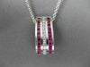 ESTATE LARGE 1.57CTW DIAMONDS & AAA RUBY 14KT WHITE GOLD SLIDE PENDANT & CHAIN