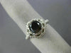 ESTATE 2.62CT WHITE & BLACK DIAMOND 14KT WHITE GOLD 3D FLOWER ENGAGEMENT RING